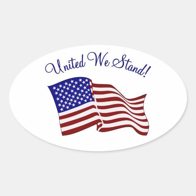 United We Stand Oval Sticker (Front)