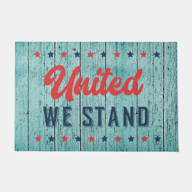 United We Stand Patriotic Door Mat (Front)