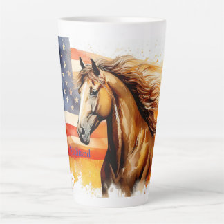 United We Stand Patriotic Horse Latte Mug