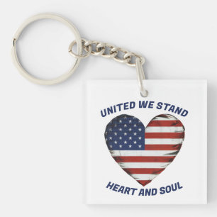 United We Stand Patriotic Key Ring