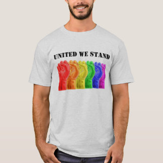 United We Stand Pride flag with 3D fist graphic T-Shirt