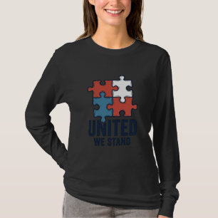 United We Stand Puzzle Piece Patriotic Shirt Desig