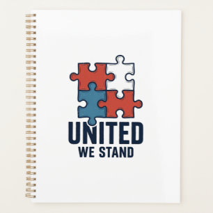 United We Stand Puzzle Piece Patriotic Shirt Desig Planner