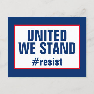 United We Stand Resist Red White Blue Postcard