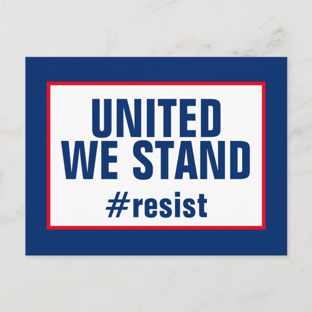 United We Stand Resist Red White Blue Postcard (Front)