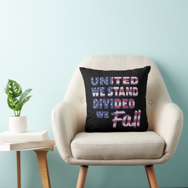 United We Stand Typography Throw Pillow (Chair)
