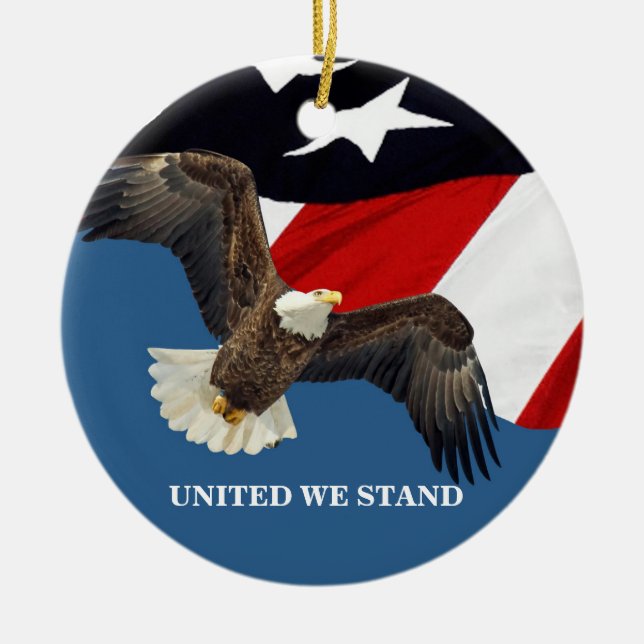 United We Stand/USA Ceramic Tree Decoration (Front)