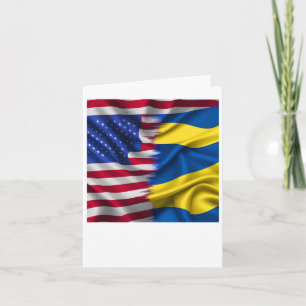 United We Stand – Usa Ukraine Flags Sticker Card