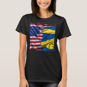 United We Stand – Usa Ukraine Flags Sticker T-Shirt