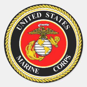 UNITES STATES MARINE CORPS CLASSIC ROUND STICKER