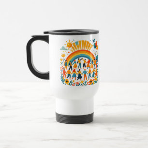 Unity and Diversity Rainbow Travel Mug