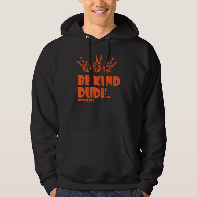Unity day be kind dude peace dot sign Orange Anti  Hoodie (Front)