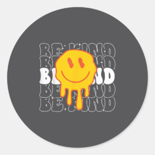 Unity Day Be Kind Kindness Smile Face Orange Groov Classic Round Sticker