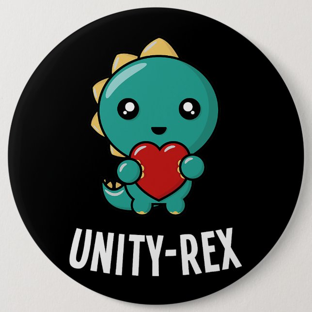 Unity Day Kind Dinosaur TRex UnityRex Anti Bullyin 6 Cm Round Badge (Front)