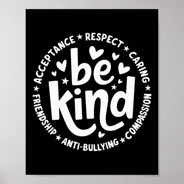 Unity Day No Bullying Orange Anti Bullying Teacher Poster (Front)