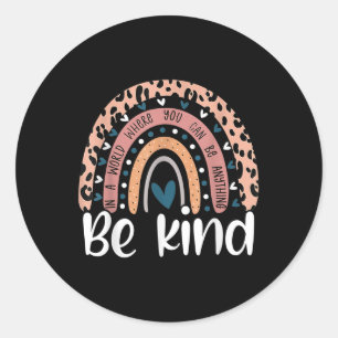 Unity Day Orange Anti Bullying Leopard Women Kids  Classic Round Sticker