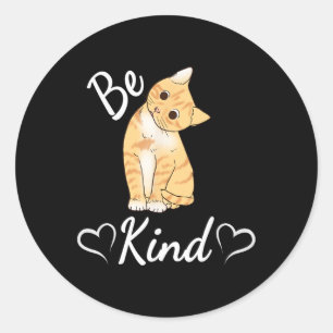 Unity Day Orange Cat Anti Bullying Be Kind Gift Classic Round Sticker
