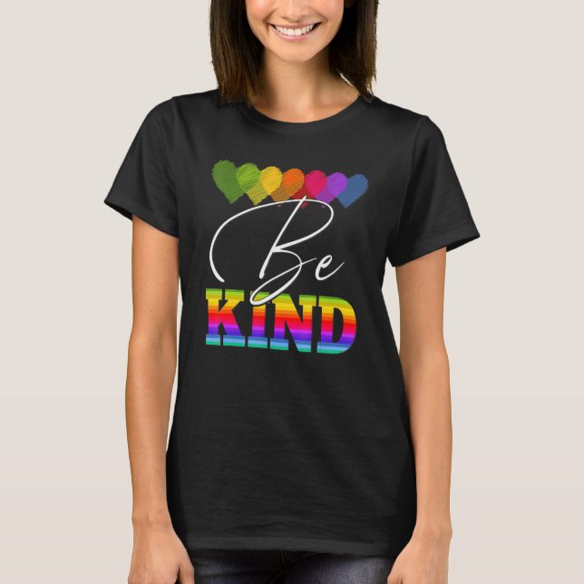 Unity Day Orange   Heart Rainbow Be Kind Anti Bull T-Shirt (Front)