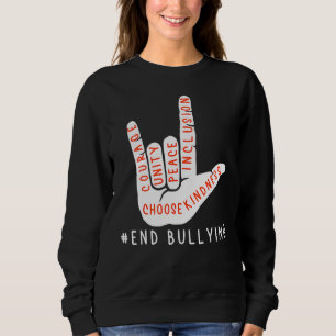 Unity Day Orange Kids 2022 Anti Bullying Love Sign Sweatshirt