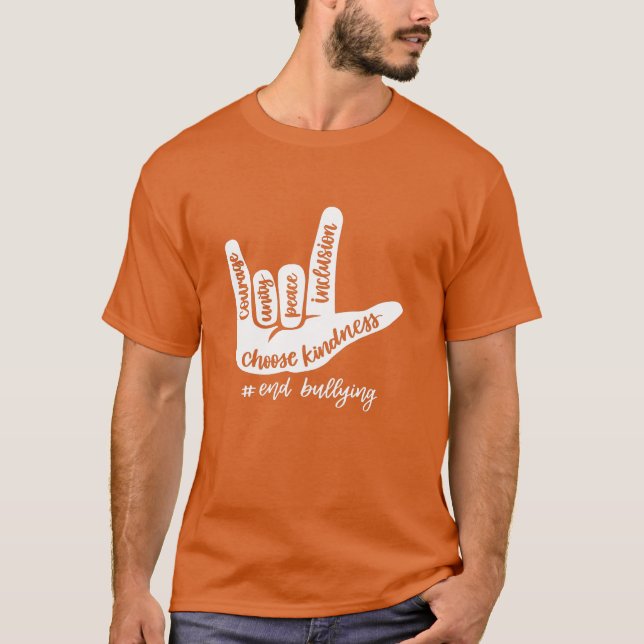 Unity Day Orange Kids 2022 Anti Bullying Love Sign T-Shirt (Front)