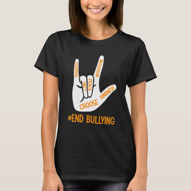 Unity Day Orange Kids 2022 Anti Bullying Love Sign T-Shirt (Front)
