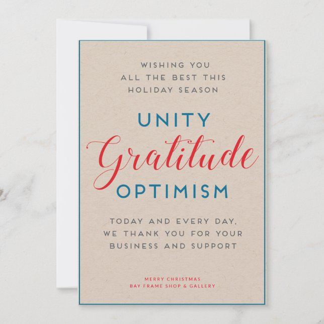 Unity & Gratitude Holiday Card (Front)