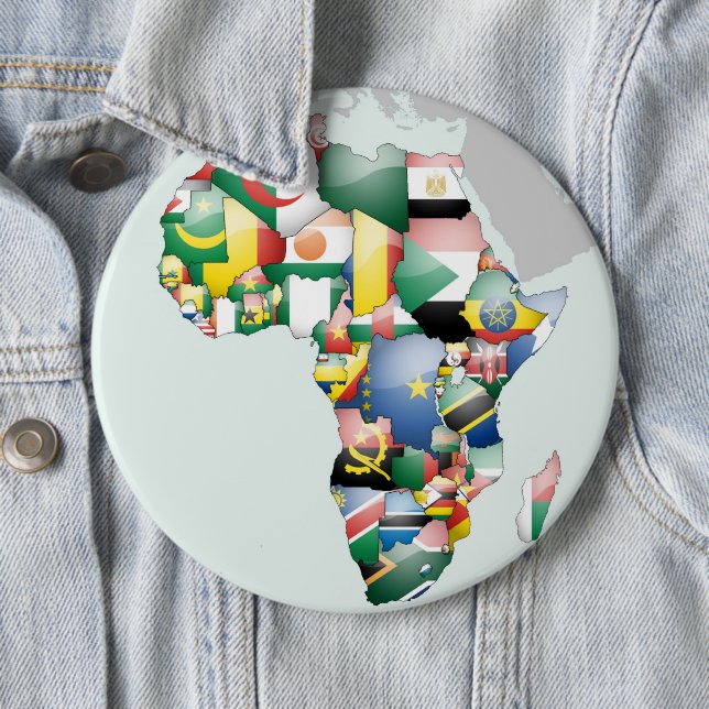 Unity in Diversity: Africa's Flags Collection 6 Cm Round Badge (In Situ)