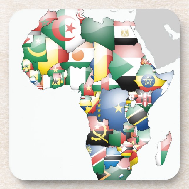 Unity in Diversity: Africa's Flags Collection Coaster (Front)