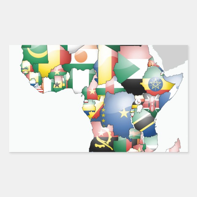 Unity in Diversity: Africa's Flags Collection Rectangular Sticker (Front)