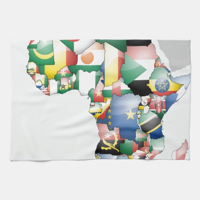 Unity in Diversity: Africa's Flags Collection Tea Towel (Horizontal)