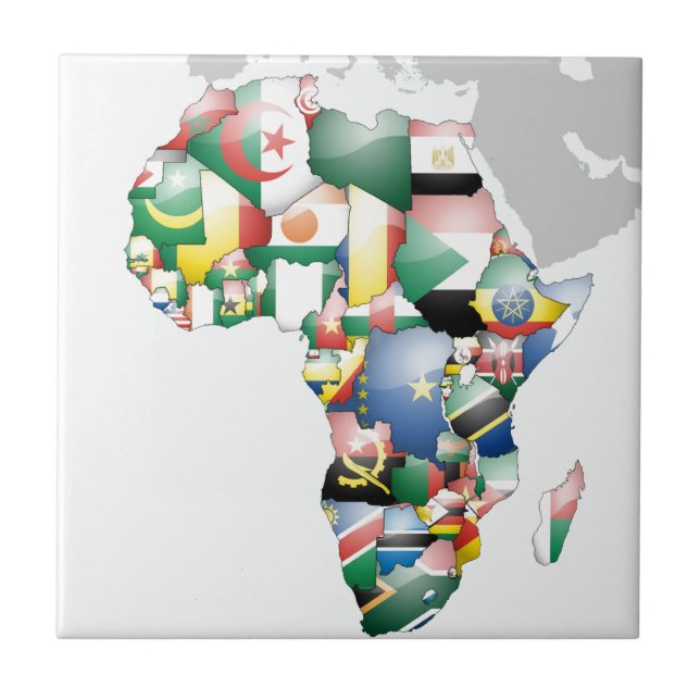 Unity in Diversity: Africa's Flags Collection Tile (Front)