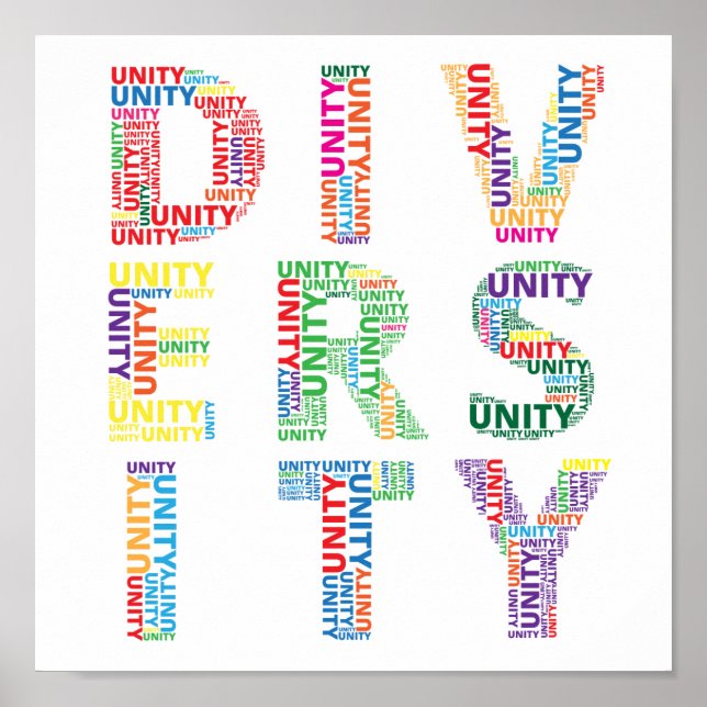 Unity in Diversity Colourful poster (Front)