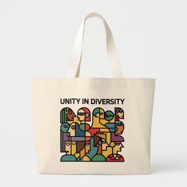 Unity in Diversity – Geometric Rainbow Tote Bag (Front)