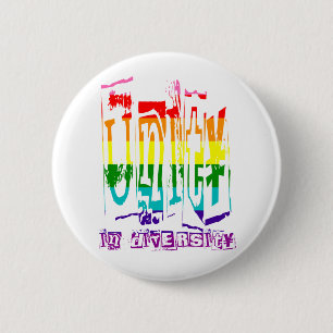 Unity in Diversity LGBT Rainbow Gay Pride 6 Cm Round Badge