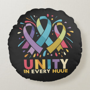 unity in every huue breast cancer awareness sweat round cushion