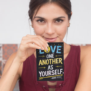 Unity in Love: Drawing of Love One Another As Your Postcard