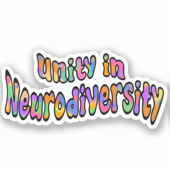 Unity in Neurodiversity Rainbow Typography (Front)