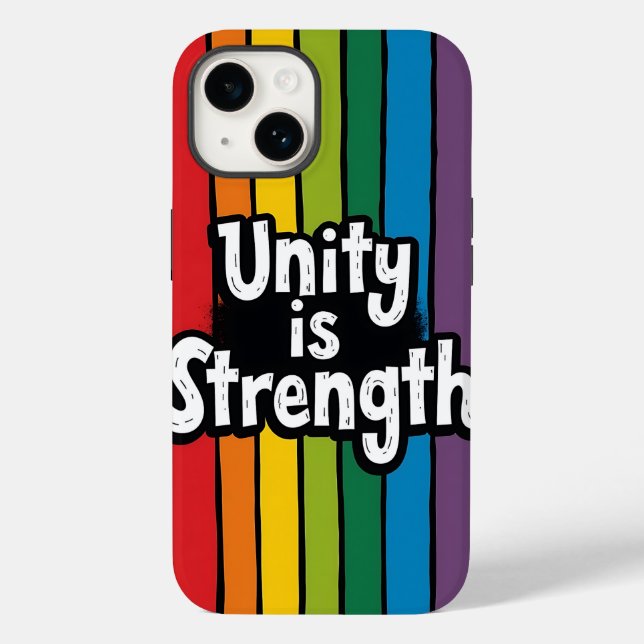 "Unity Is Strength - Bold Rainbow Stripes Phone Co Case-Mate iPhone Case (Back)