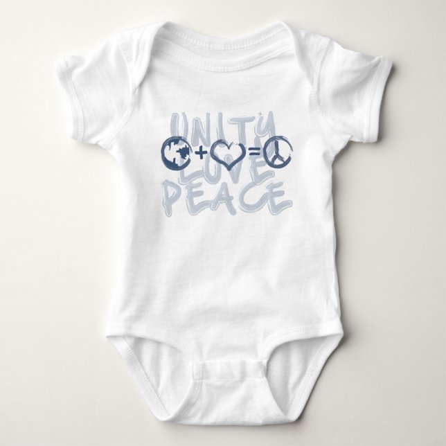 Unity, Love, Peace  Baby Bodysuit (Front)