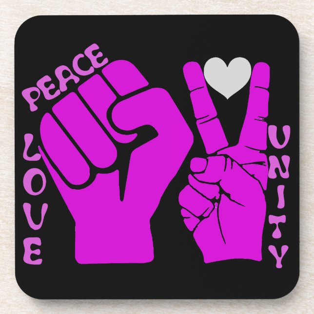 Unity,Love & Peace,Togetherness_ Coaster (Front)