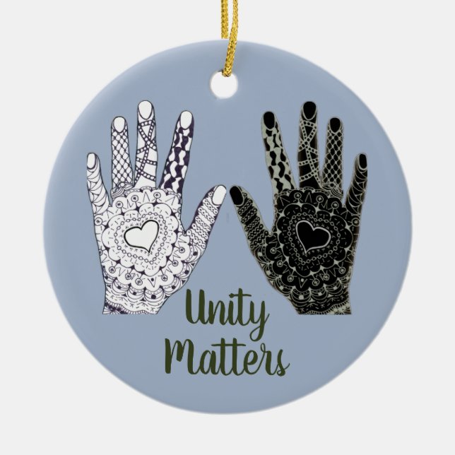 Unity Matters Friendship Hands Ceramic Tree Decoration (Front)