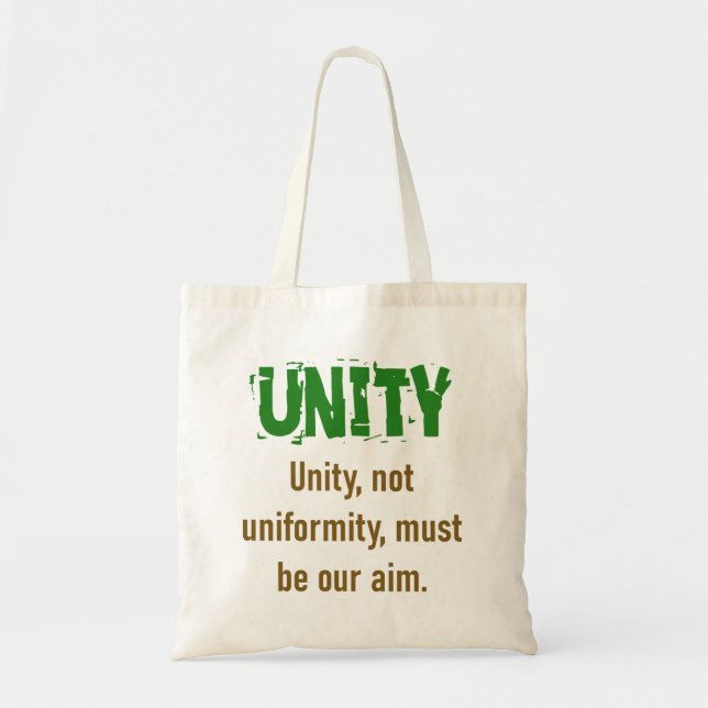 Unity Not Uniformity - Unity Quote Tote Bag (Front)