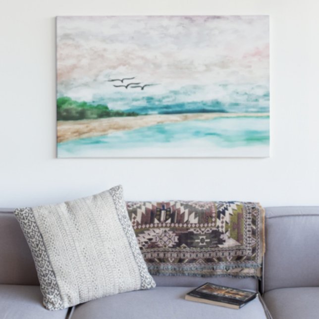 Unity of Earth and Water Misty Landscape Canvas Print (Creator Uploaded)