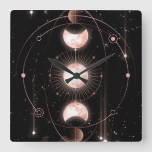 Unity of the Galaxy Square Wall Clock