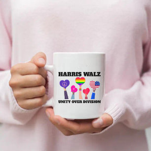 Unity Over Division Kamala Harris Tim Walz Coffee Mug