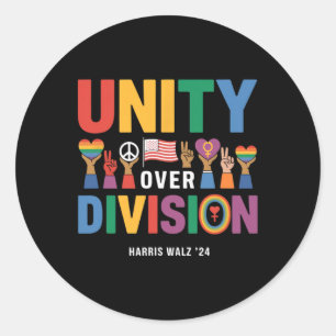 Unity Over Division Pride Harris W 24 Classic Round Sticker