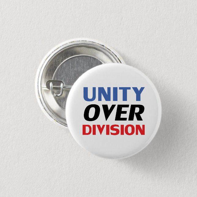 Unity over Division - red, white, blue 3 Cm Round Badge (Front & Back)