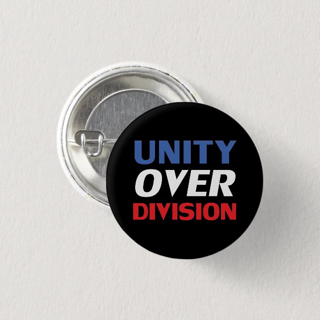 Unity over Division - red, white, blue, black 3 Cm Round Badge (Front & Back)