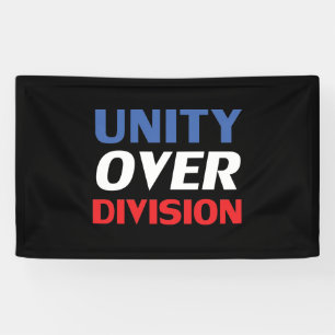 Unity over Division  - red, white, blue, black Banner