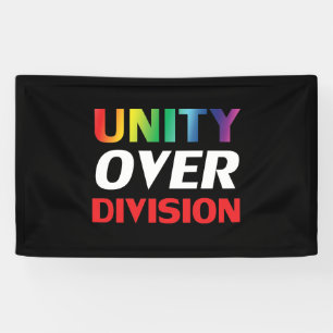 Unity over Division, red, white, blue, black lgbtq Banner